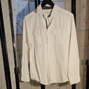 PD&C Peached Poplin White Button-Up Shirt